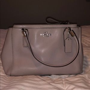 Coach crossgrain leather Christie MINI Grey Birch